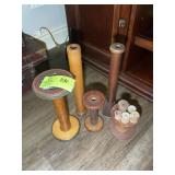 GROUP OF VINTAGE WOODEN YARN SPOOLS