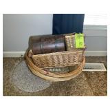 GROUP OF LARGE DECORATIVE BASKETS AND DECORATIVE B