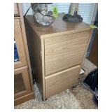 TWO DRAWER ROLLING FILE CABINET, PARTICLE BOARD