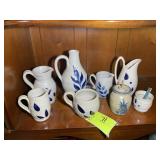 GROUP OF SALT GLAZED POTTERY, 4 PCS MARKED WILLIAM