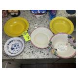 GROUP OF PLATES AND PLANTER