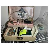 JEWELRY BOX WITH COSTUME JEWELRY