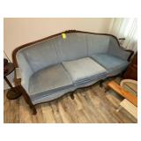 VINTAGE FRENCH STYLE WOOD FRAMED UPHOLSTERED SOFA,