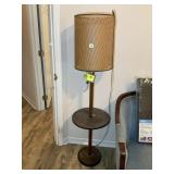 VINTAGE FLOOR LAMP WITH TABLE, TABLE HEIGHT 22 IN