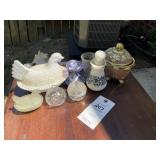 MISC GROUP INCLUDING HEN ON NESTS, AVON BOTTLE, ET
