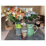 GROUP INCLUDING ARTIFICIAL FLOWER ARRANGEMENTS AND