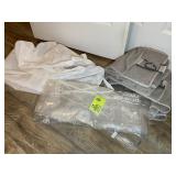 GROUP OF HANGING CLOSET ORGANIZERS AND VACUUM BAGS
