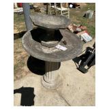 CONCRETE BIRD BATH, NEEDS REPAIR, 27 IN X 32 IN AN