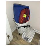 GROUP INCLUDING PLASTIC ORGANIZERS, LAUNDRY HAMPER