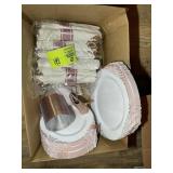 BOX WITH 50TH WEDDING ANNIVERSARY THEMED, PLATES,