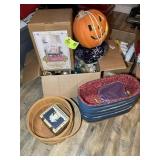 LARGE GROUP OF CHRISTMAS AND HOLIDAY DECOR, BASKET