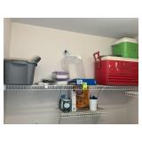CONTENTS OF SHELVES IN LAUNDRY ROOM, COOLERS, STOR