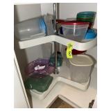 CONTENTS OF LAZY SUSAN IN CORNER CABINET, WATER PI