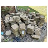 GROUP OF RETAINING WALL BLOCK, 11.5 IN X 8 IN X 4
