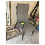 PAIR OF METAL FRAMED PATIO CHAIRS, FABRIC/CLOTH SE