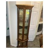 2 DOOR LIGHTED CURIO CABINET, 25 IN X 11 IN X 71 I