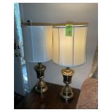 APPEAR TO BE BRASS TABLE LAMPS, 33 IN TALL, TOUCH,