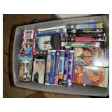 TWO TOTES OF MISC VHS TAPES, LOCATED IN THE ATTIC