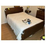 ANTIQUE FULL SIZE BED FRAME, HEADBOARD, FOOTBOARD,