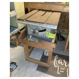 VINTAGE CRAFTSMAN 8 IN TABLE SAW, ON ROLLING CART
