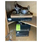 GROUP OF SILVER PLATED ITEMS, BOWLS, CHIP AND DALE