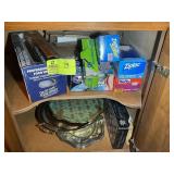 GROUP OF PLASTIC BAGS AND SERVING TRAYS