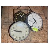 PAIR OF IBM CLOCKS, 13 IN DIAMETER, LOCATED IN THE