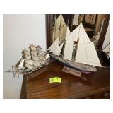 PAIR OF MODEL SHIPS, THE BLUENOSE 1921 21 IN TALL