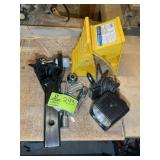 GROUP INCLUDING TRAILER HITCH, WHEEL CHOCKS, ETC