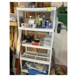5 TIER PLASTIC SHELF, 36 IN X 18 IN X 73 IN, NO CO