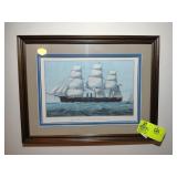 FRAMED AND MATTED PRINT, US STEAM FRIGATE NIAGARA,