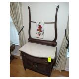 ANTIQUE VICTORIAN-ERA WASHSTAND WITH HARP SHAPED T