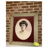 VINTAGE FRAMED PAINT ON BOARD PORTRAIT, 26.5 IN X