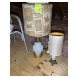 TWO LAMPS, 18 IN AND 30 IN TALL, LOCATED IN THE AT
