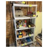5 TIER PLASTIC SHELF, 36 IN X 18 IN X 73 IN, NO CO
