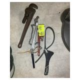 GROUP OF WRENCHES, CHAIN AND PIPE WRENCHES