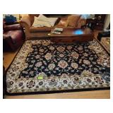 LARGE AREA RUG, FLORAL DESIGN, 87  IN X 110 IN