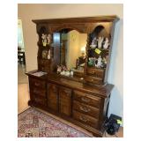 AMERICAN DREW 10 DRAWER 2 DOOR DRESSER WITH HUTCH,