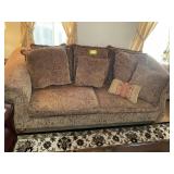 LARGE OVERSIZED UPHOLSTERED SOFA, APPROX 96 IN LON