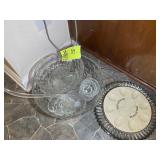 PUNCH BOWLS WITH CUPS AND SERVING DISHES