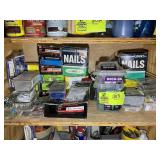 SHELF INCLUDING MISC FASTENERS, NAILS, SCREWS, ETC