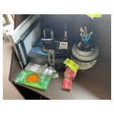 LARGE GROUP OF OFFICE SUPPLIES, HOLE PUNCH, ORGANI