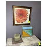 GROUP INCLUDING WALL ART, DECORATIVE STACKING BASK