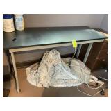 METAL FRAMED OFFICE TABLE, 55 IN X 20 IN X 30 IN