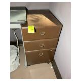 3 DRAWER PARTICLE BOARD ROLLING FILE CABINET