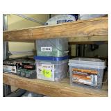 GROUP OF MISC FASTENERS, ROOFING NAILS, PLASTIC CA