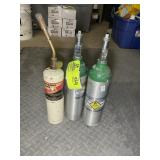 PAIR OF OXYGEN TANKS AND PROPANE TORCH