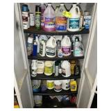 CONTENTS OF CABINET, CLEANERS, SHAMPOOS, ETC