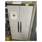 TWO DOOR PLASTIC CABINET, NO CONTENTS, 35 IN X 18