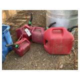 GROUP OF GAS CANS